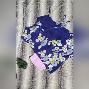Rose + Olive Purple Floral Blouse